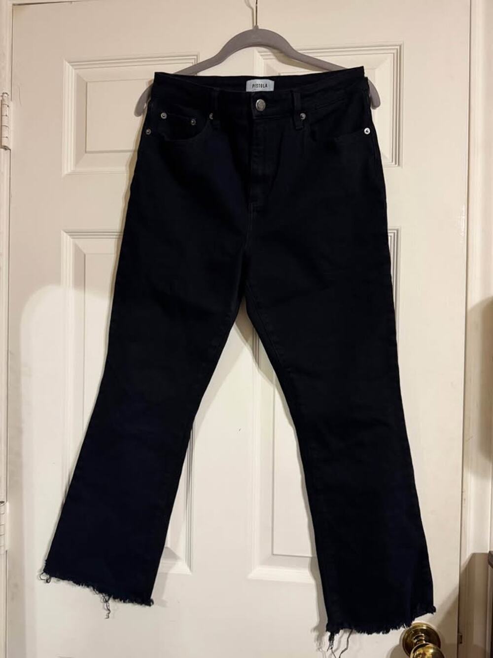 Pistola Lennon High Waist Raw Hem Crop Bootcut Jeans 25